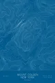Pen-plotted topographic map of Mount Colden, New York in white ink on blue paper