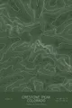 Pen-plotted topographic map of Crestone Peak, Colorado in white ink on green paper