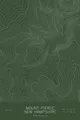 Pen-plotted topographic map of Mount Pierce, New Hampshire in white ink on green paper