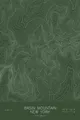 Pen-plotted topographic map of Basin Mountain, New York in white ink on green paper