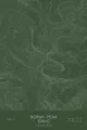 Pen-plotted topographic map of Borah Peak, Idaho in white ink on green paper