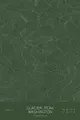 Pen-plotted topographic map of Glacier Peak, Washington in white ink on green paper