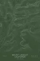 Pen-plotted topographic map of Mount Langley, California in white ink on green paper