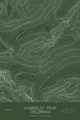Pen-plotted topographic map of Humboldt Peak, Colorado in white ink on green paper