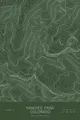 Pen-plotted topographic map of Handies Peak, Colorado in white ink on green paper