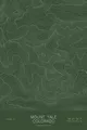 Pen-plotted topographic map of Mount Yale, Colorado in white ink on green paper