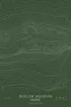Pen-plotted topographic map of Bigelow Mountain, Maine in white ink on green paper