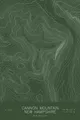Pen-plotted topographic map of Cannon Mountain, New Hampshire in white ink on green paper