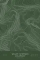 Pen-plotted topographic map of Mount Sherman, Colorado in white ink on green paper