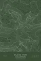 Pen-plotted topographic map of Wilson Peak, Colorado in white ink on green paper