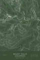 Pen-plotted topographic map of Mount Eolus, Colorado in white ink on green paper