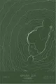 Pen-plotted topographic map of Mauna Loa, Hawaii in white ink on green paper