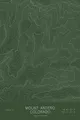 Pen-plotted topographic map of Mount Antero, Colorado in white ink on green paper