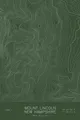 Pen-plotted topographic map of Mount Lincoln, New Hampshire in white ink on green paper
