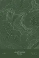 Pen-plotted topographic map of Huascaran, Peru in white ink on green paper
