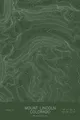 Pen-plotted topographic map of Mount Lincoln, Colorado in white ink on green paper