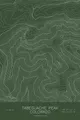 Pen-plotted topographic map of Tabeguache Peak, Colorado in white ink on green paper