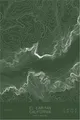 Pen-plotted topographic map of El Capitan, California in white ink on green paper
