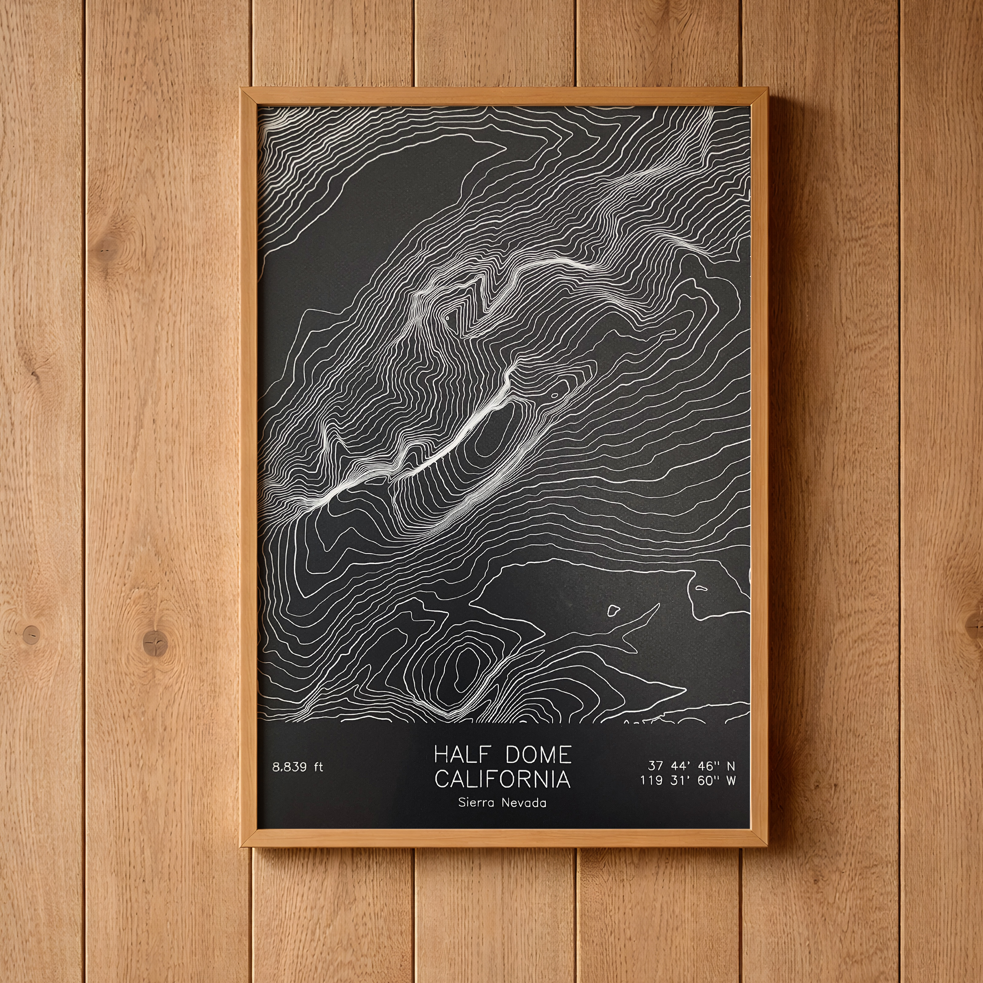 half dome black wood wall