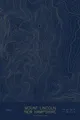 Pen-plotted topographic map of Mount Lincoln, New Hampshire in gold ink on navy paper