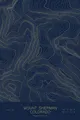 Pen-plotted topographic map of Mount Sherman, Colorado in gold ink on navy paper