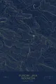 Pen-plotted topographic map of Puncak Jaya, Indonesia in gold ink on navy paper