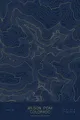 Pen-plotted topographic map of Wilson Peak, Colorado in gold ink on navy paper