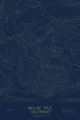 Pen-plotted topographic map of Mount Yale, Colorado in gold ink on navy paper