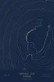 Pen-plotted topographic map of Mauna Loa, Hawaii in gold ink on navy paper