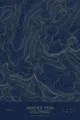 Pen-plotted topographic map of Handies Peak, Colorado in gold ink on navy paper
