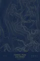 Pen-plotted topographic map of Huron Peak, Colorado in gold ink on navy paper