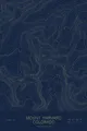 Pen-plotted topographic map of Mount Harvard, Colorado in gold ink on navy paper