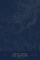 Pen-plotted topographic map of Mount Pierce, New Hampshire in gold ink on navy paper