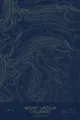 Pen-plotted topographic map of Mount Lincoln, Colorado in gold ink on navy paper