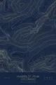 Pen-plotted topographic map of Humboldt Peak, Colorado in gold ink on navy paper