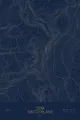 Pen-plotted topographic map of Dom, Switzerland in gold ink on navy paper