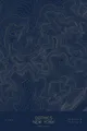 Pen-plotted topographic map of Gothics, New York in gold ink on navy paper
