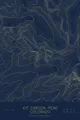 Pen-plotted topographic map of Kit Carson Peak, Colorado in gold ink on navy paper