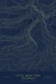 Pen-plotted topographic map of Little Bear Peak, Colorado in gold ink on navy paper