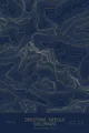 Pen-plotted topographic map of Crestone Needle, Colorado in gold ink on navy paper