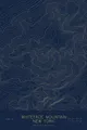 Pen-plotted topographic map of Whiteface Mountain, New York in gold ink on navy paper