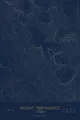 Pen-plotted topographic map of Mount Timpanogos, Utah in gold ink on navy paper