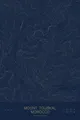 Pen-plotted topographic map of Mount Toubkal, Morocco in gold ink on navy paper