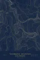 Pen-plotted topographic map of Snowmass Mountain, Colorado in gold ink on navy paper