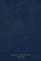 Pen-plotted topographic map of Mount Jefferson, Oregon in gold ink on navy paper