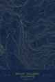 Pen-plotted topographic map of Mount Columbia, Colorado in gold ink on navy paper