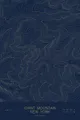 Pen-plotted topographic map of Giant Mountain, New York in gold ink on navy paper