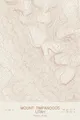 Pen-plotted topographic map of Mount Timpanogos, Utah in bronze ink on cream paper