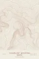Pen-plotted topographic map of Sugarloaf Mountain, Maine in bronze ink on cream paper