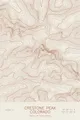 Pen-plotted topographic map of Crestone Peak, Colorado in bronze ink on cream paper